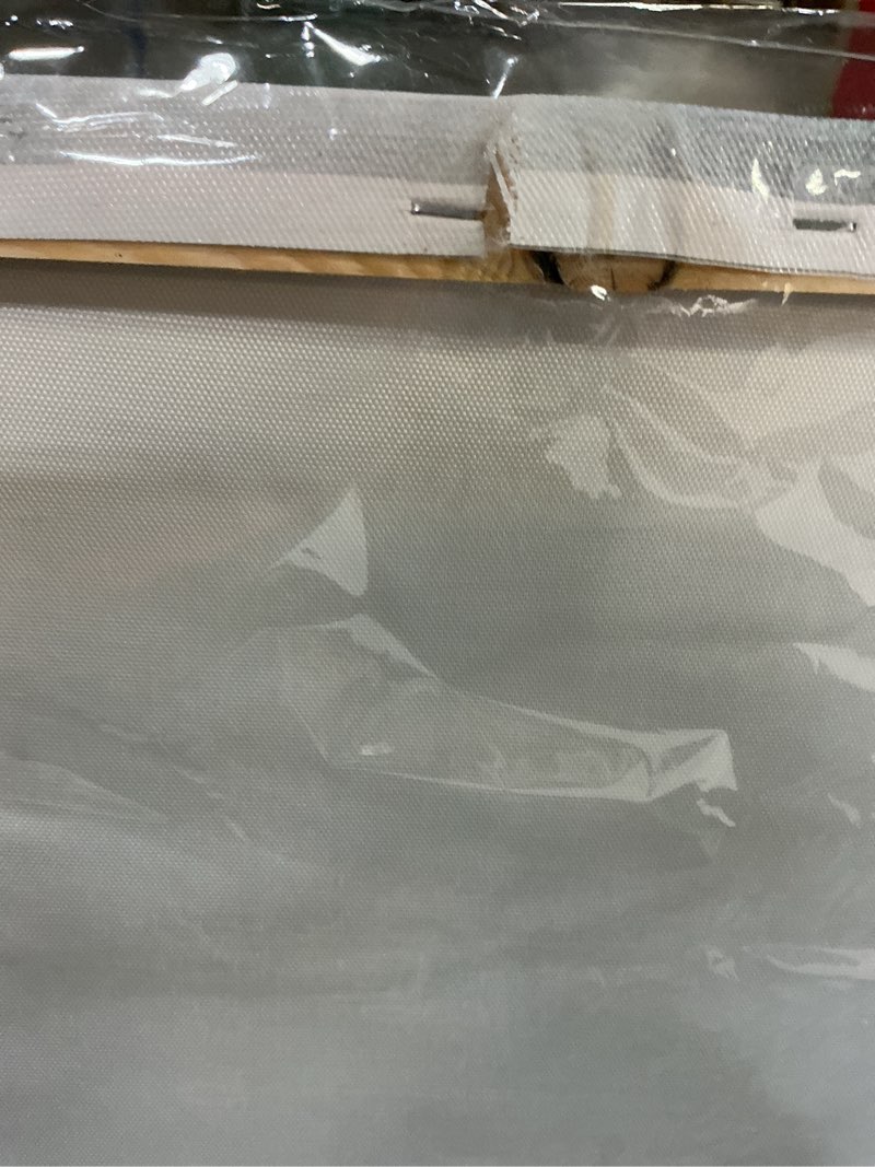 Condition photo showing As Is for Forest Wall Art for Living Room Foggy Tree Artwork Sunlight Wall Decor Nature Wall Decorations on Canvas 24"x48" Wall Paintings Ready to Hang