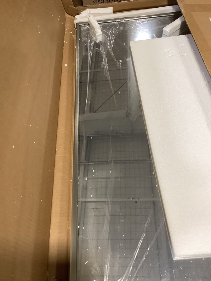 Condition photo showing Good Condition for TETOTE Brushed Nickel Bathroom Mirror for Over Sink 40" x 30" Brushed Nickel Beveled Framed Rectangle Vanity Mirror for Bathroom, Bedroom, Entryway, Living Room, Tempered Glass, Stronger Frame 30"L x 40"W Brushed Nickel