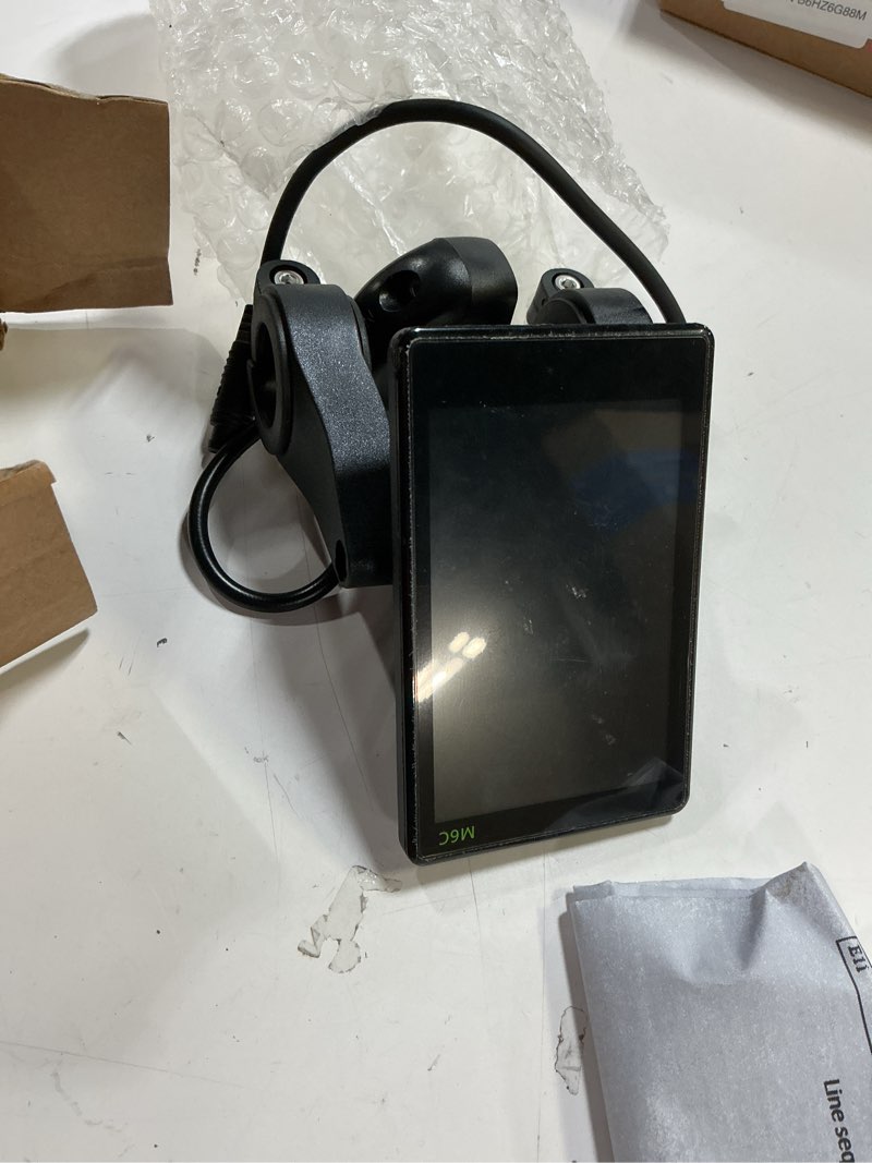 Condition photo showing As Is for uxsiya m6c electric lcd display meter abs construction,clear lcd display,6 pin cable, easy installation,with headlight connector for 24v 36v 48v 60v