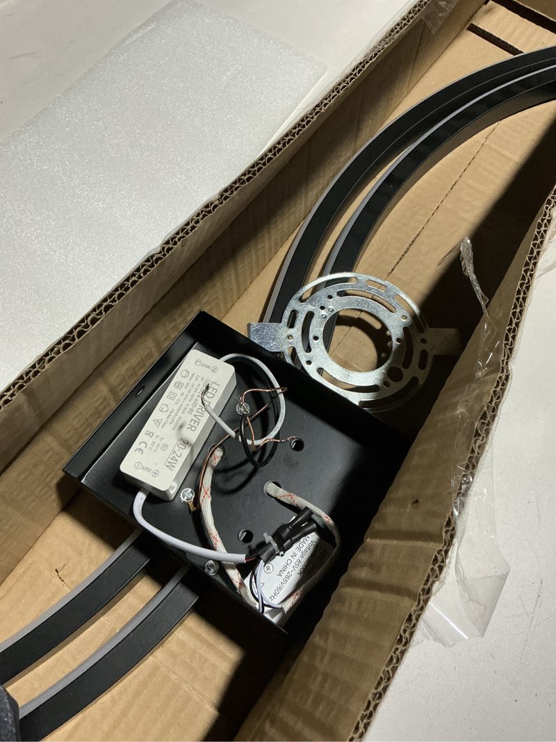 Condition photo showing As Is for CANEOE Modern Led Wall Light, 39inch Black Indoor Led Wall Sconce Lighting, Bathroom Vanity Light Fixtures Over Mirror for Living Room Hallway Bedroom Bedside Wall Lamp (Warm White, 3000K) Black,3000K Hard-wired