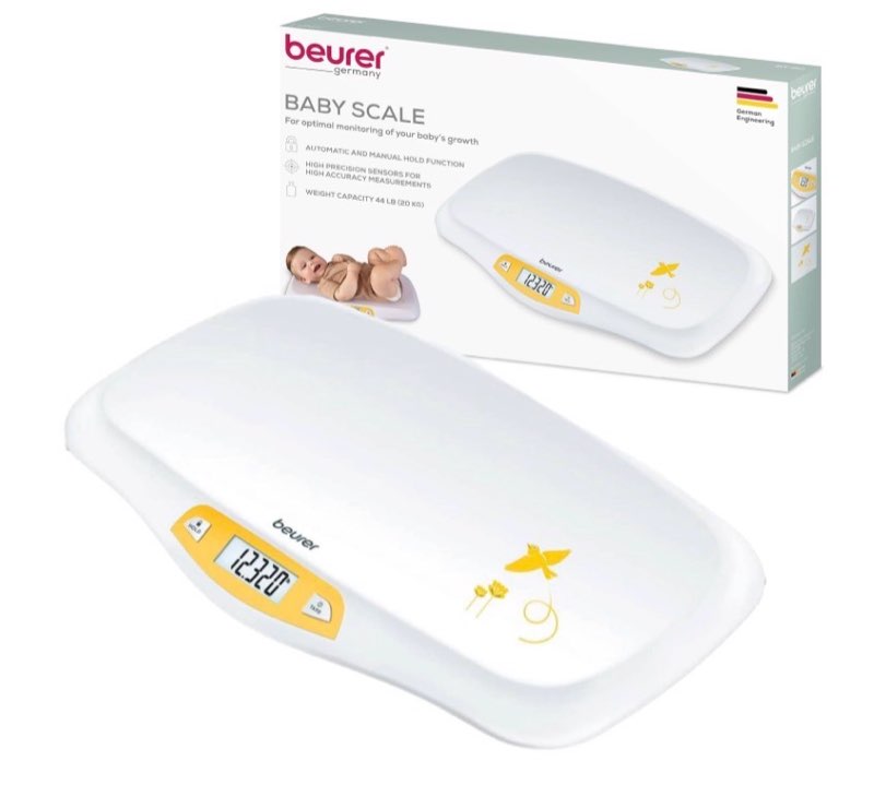 Beurer BY80 Digital Baby Scale, Infant Scale for Weighing in Pounds, Ounces, or Kilograms up to 44 l