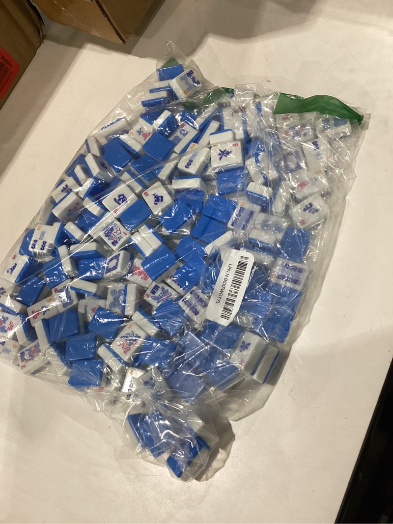 Condition photo showing Good Condition for gustaria american mahjong tiles (1.2”,tiles only), 166 pcs american mahjong tile set with blue color