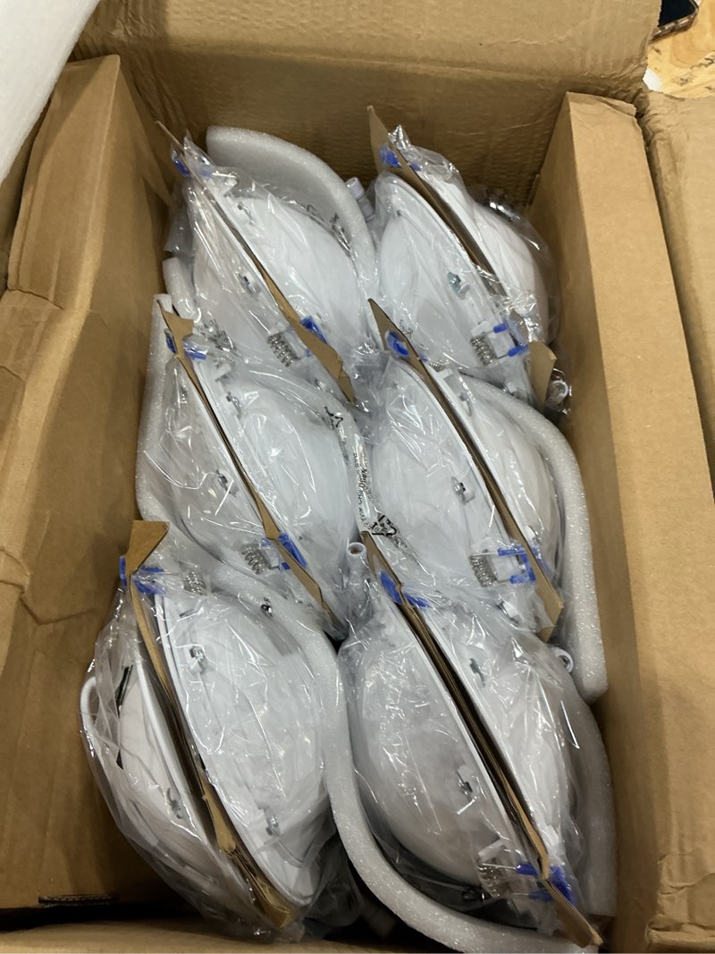 Condition photo showing New/Like New for ensenior 12 pack 6 inch gimbal led recessed light, 5cct 2700k-5000k, 360°+90° rotatable, dimmable, aluminum, cri90+, 1300lm 12w 120v, eyeball recessed lighting, directional can light, etl&fcc&ic white-6 inch 12 pack