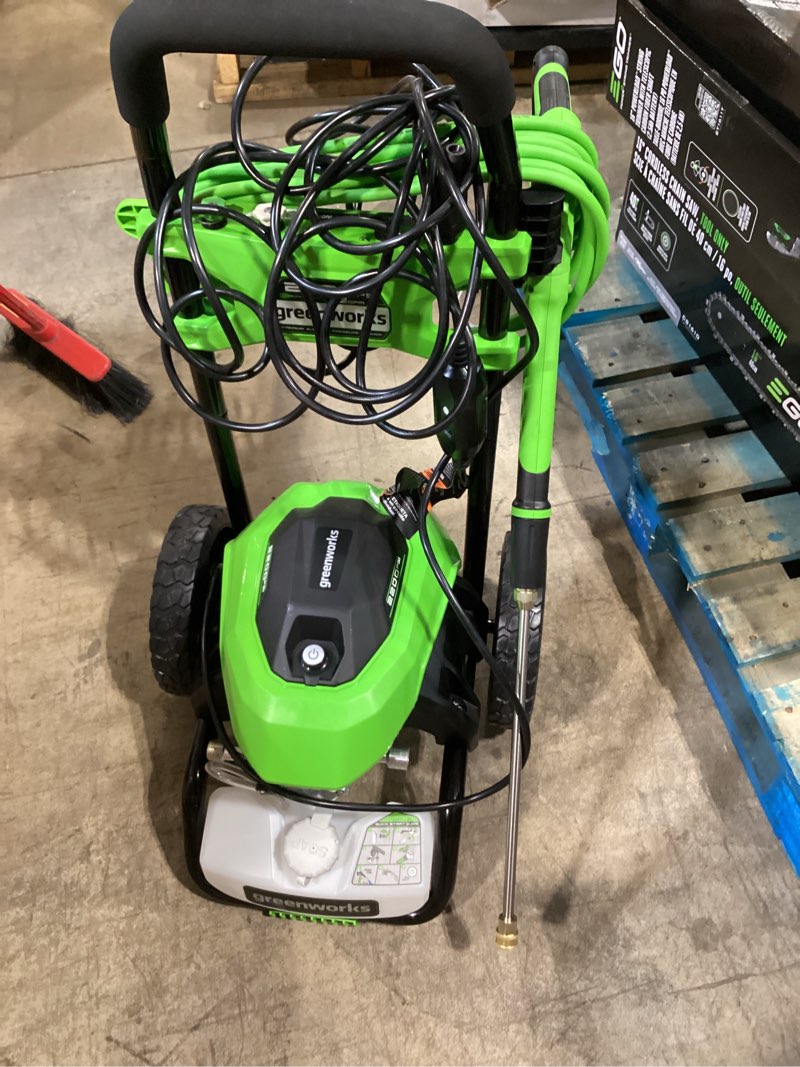 Condition photo showing New/Like New for greenworks 2200-psi 1.2-gpm cold water electric pressure washer with 4 spray tips item #7429502 | model #gpw2201