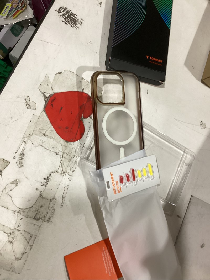 Condition photo showing New/Like New for torras stronger magnetic for iphone 14 pro case, 12 ft military grade drop tested, compatible with magsafe, slim protective matte silicone for iphone 14 pro phone case, translucent back/black edge for iphone 14 pro 1 translucent black