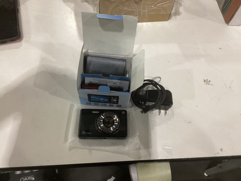 Condition photo showing As Is for Digital Camera for Kids, FHD 1080P 56MP Autofocus Point and Shoot with 16X Zoom, 32GB TF Card, Battery, Flash, Face Detect, Anti Shake, Compact Travel Cameras for Boys Girls Teens Kids Gift?Black?