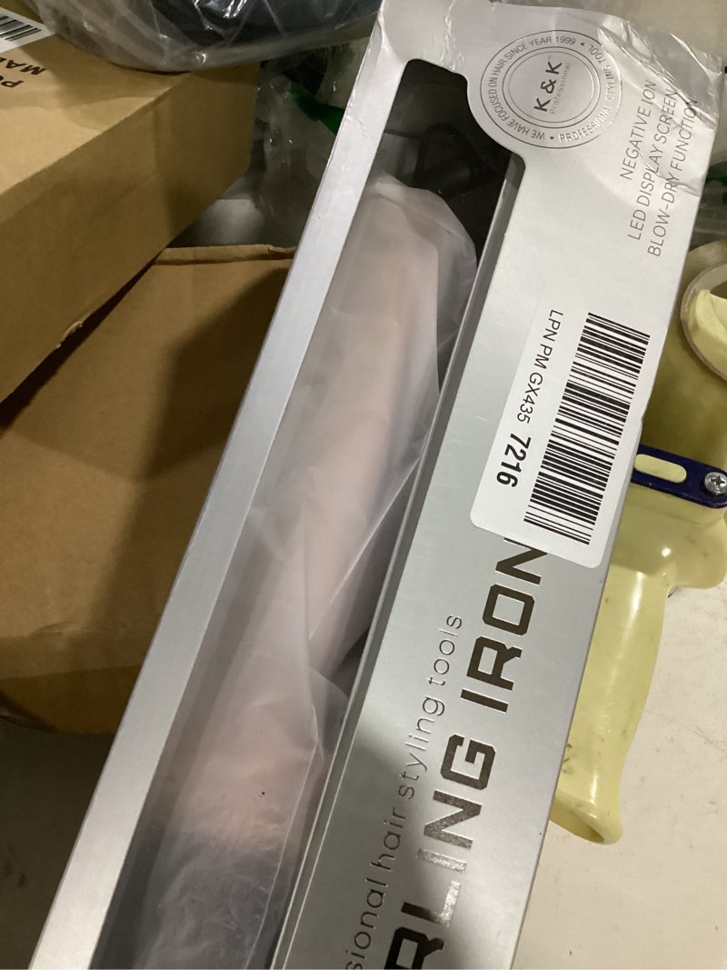 Condition photo showing Good Condition for k&k 1.7 inch ceramic tourmaline ionic curling brush with cool air flow - professional hot brush volumizer for root volume & loose curls, instant styling lock, dual voltage hair styling tool pink 1.7 inch