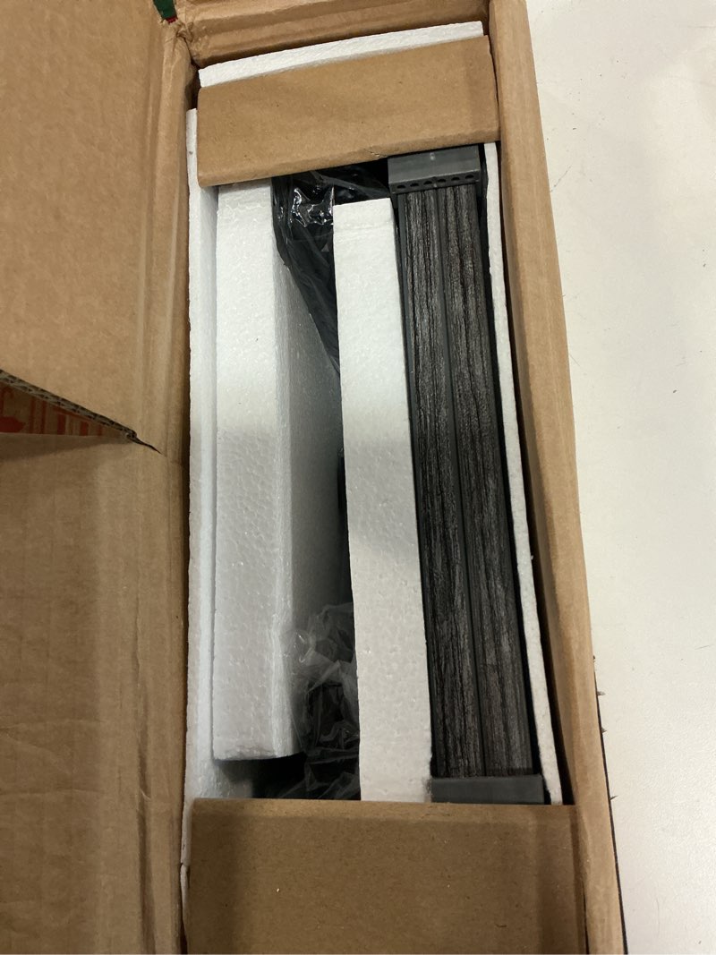 Condition photo showing Good Condition for SUPERJARE 70 Inch Console Table with Outlets and USB-C Port, Extra Long Behind Couch Sofa Table with X-Shaped Design, Narrow for Entryway, Living Room, Metal Frame, Wooden Top, Grey Grey 11.8"D x 70.9"W x 31.5"H