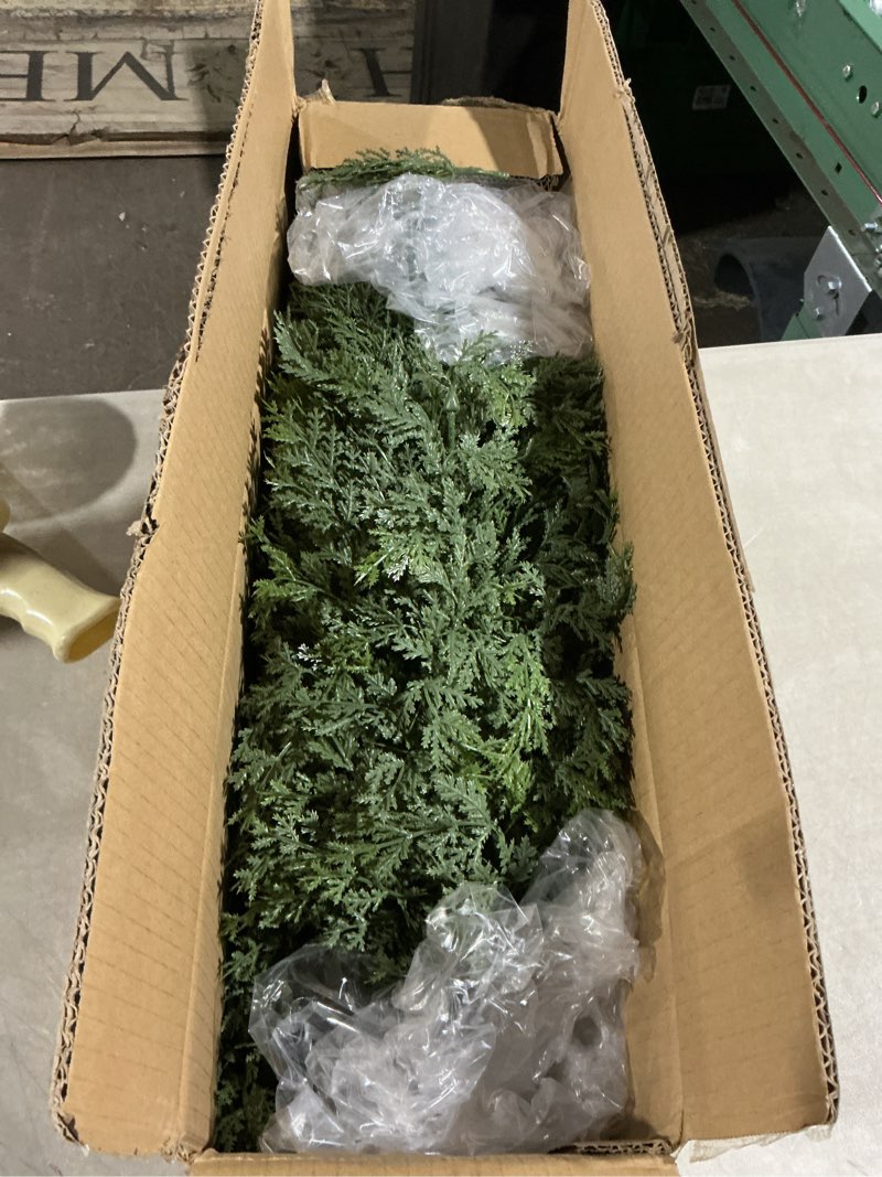 Condition photo showing As Is for 3ft artificial cedar topiary trees with ground spike, set of 2 uv resistant fake evergreen bushes shrubs trees artificial plants realistic faux cypress plants for indoor outdoor front porch garden