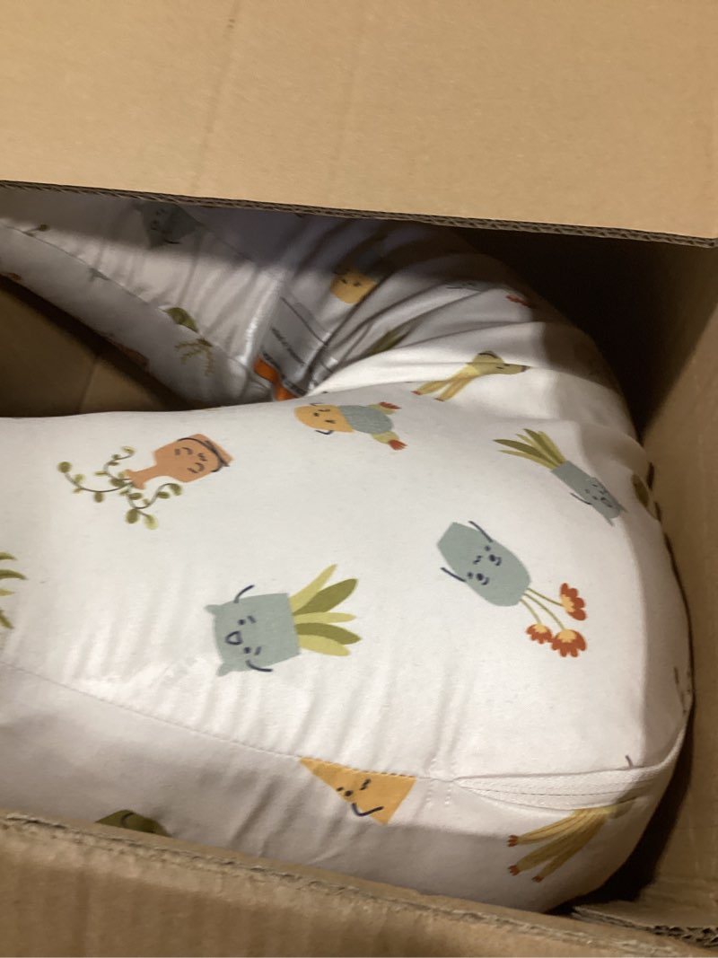 Condition photo showing Good Condition for boppy nursing pillow - firm, ergonomic u-shaped bottle and breastfeeding pillow with high lift for comfort and support, spacious surface - tan happy houseplants new nursing pillow tan happy houseplants