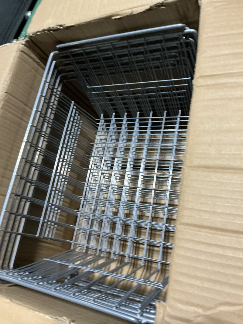 Condition photo showing Good Condition for PUSDON Stackable Metal Storage Carts, Dual Use Shelf for Kitchen Fruit Vegetable Baskets with Wheels, Storage Rack for Living Room, Home & Office, Standard Silver Grey 4 Tiers Silver Grey 4 Tier Standard