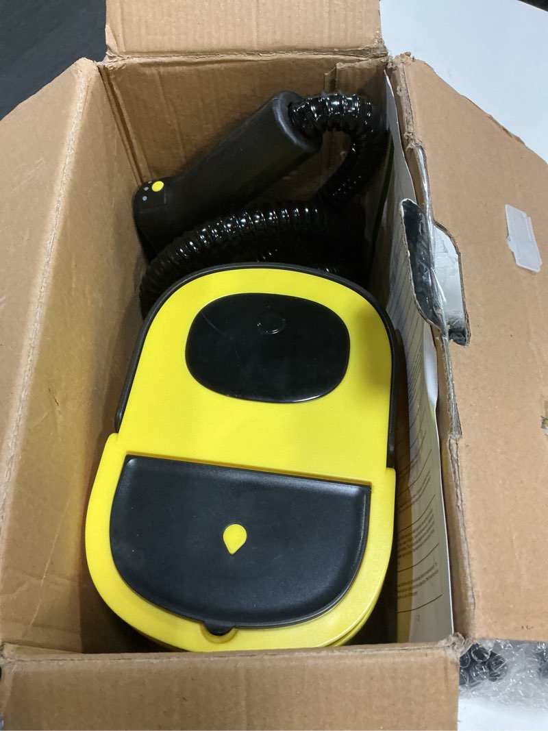 Condition photo showing Good Condition for steam cleaner,15s heat-up,1.6l tank,3-level adjustable handle,2500w steamer for cleaning,portable steamer for cleaning with 16pcs accessories,steam cleaner for home,car,dirt,grease,grout,tile,couch yellow