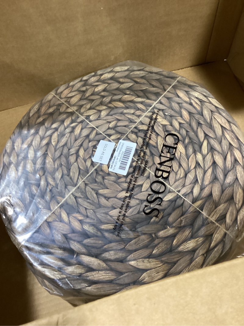 Condition photo showing Good Condition for CENBOSS Woven Placemats (13.5" Set of 4, Brown Wash) Round Placemat, Wicker Place mats, Rattan Place mat, Plate Chargers 13.5 inch 4