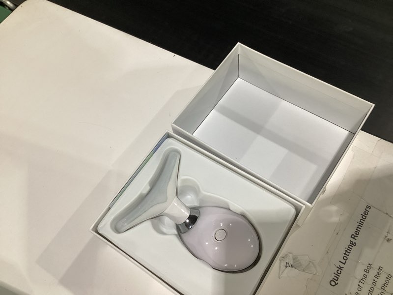 Condition photo showing Good Condition for neck face massager, face sculpting tool, 3 modes and vibration for facial massager for double - chin wrinkle,daily home use, white