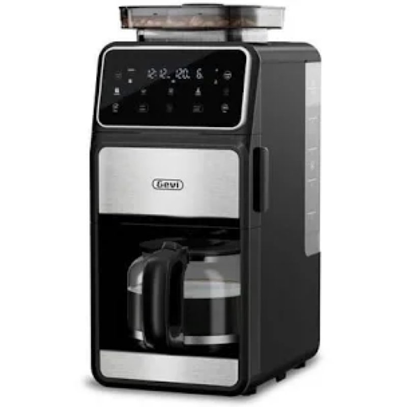 gevi 10 cup drip coffee maker with built-in burr grinder programmable touch screen 4 hour keep warm permanent filter home office