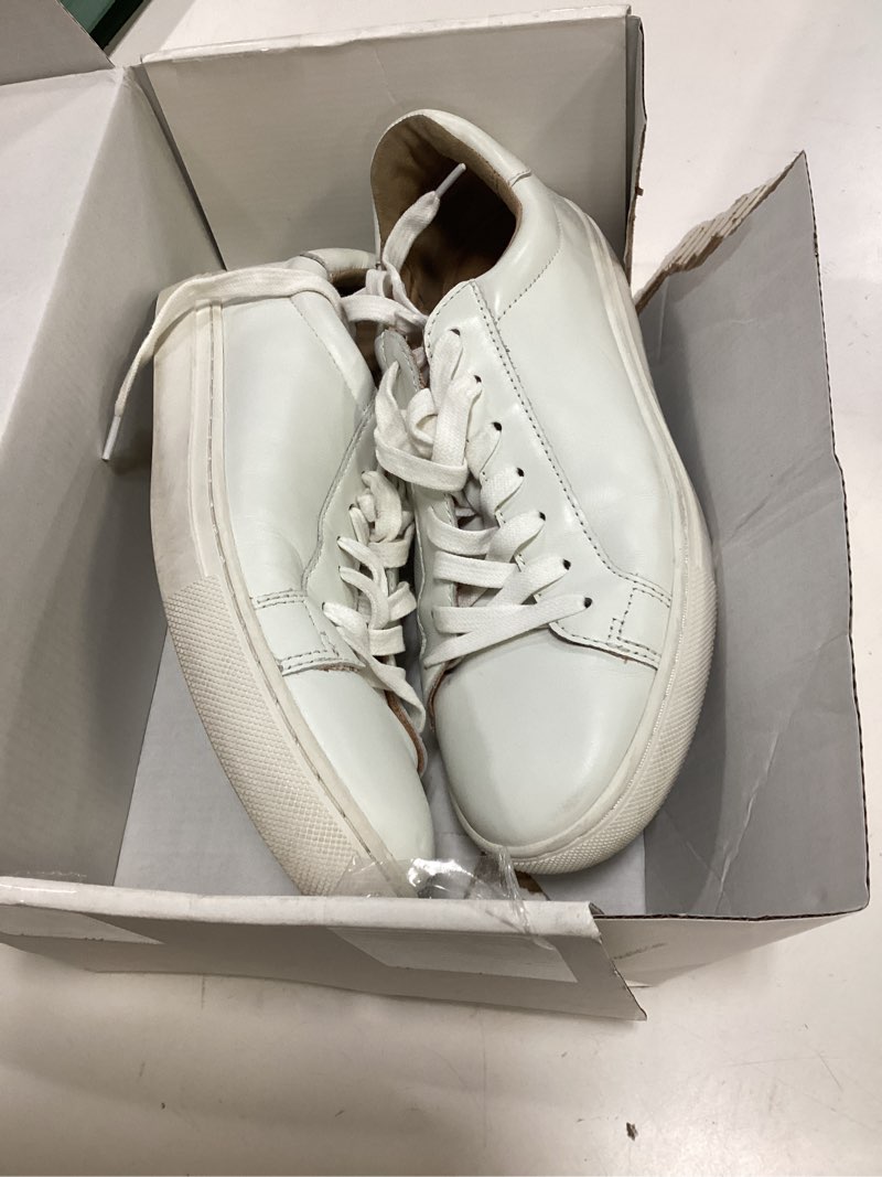 Condition photo showing As Is for quince 100% leather everyday sneaker, 9.5, white