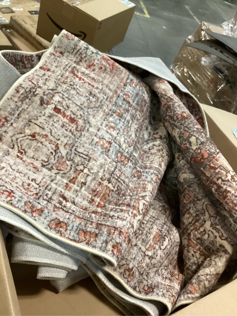 Condition photo showing As Is for ( similar unknown size ) Loloi Adrian Collection ADR-05 Sunset/Charcoal Thick Area Rug(Rectangular) Sunset / Charcoal