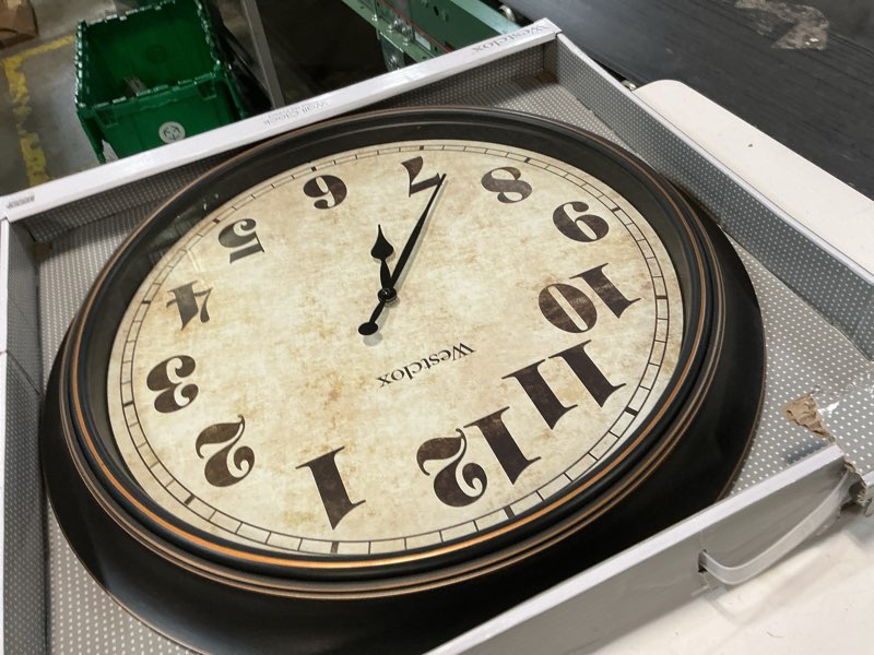 Condition photo showing Good Condition for westclox 32213vbk 24 inch traditional wall clock battery-operated clock for living room, bedroom, office | ideal housewarming gift black 24 inch