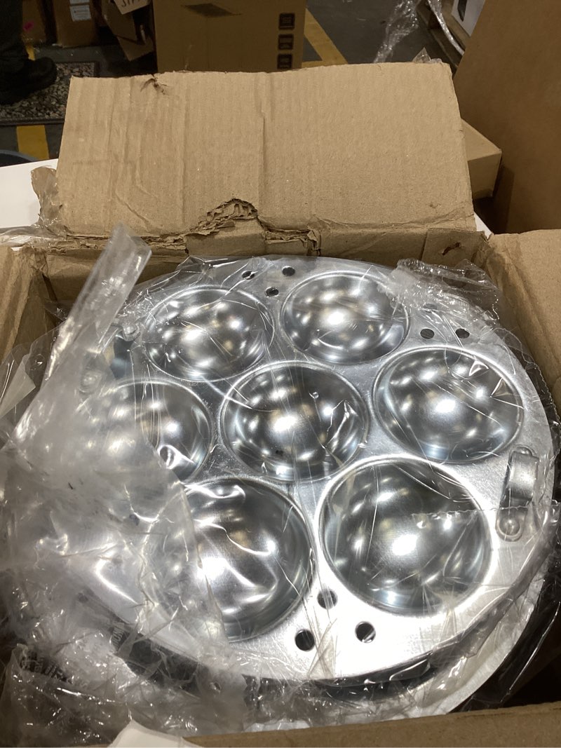 Condition photo showing As Is for Export Quality Indolium Idli Maker Cooker Pot – Large Size Steamer, Aluminum Idli Stand with Lid,Traditional South Indian Idli Cooker for Home Use. (3 Pate Makes 21 Idlis)