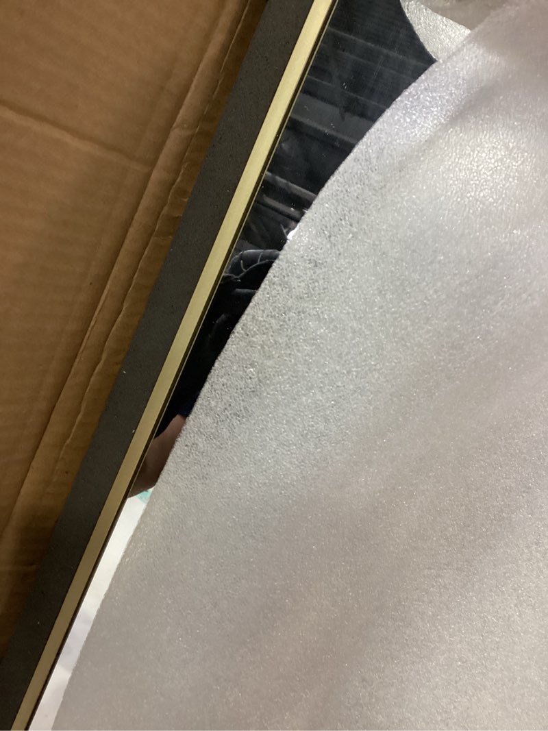 Condition photo showing New/Like New for dmwoodfl 58"x18" arched full length mirror - floor standing or wall mounted with stand, aluminum frame & shatter-proof glass, gold freestanding mirror for bedroom, living room, entryway decor 58"x18"gold 58"l x 18"w