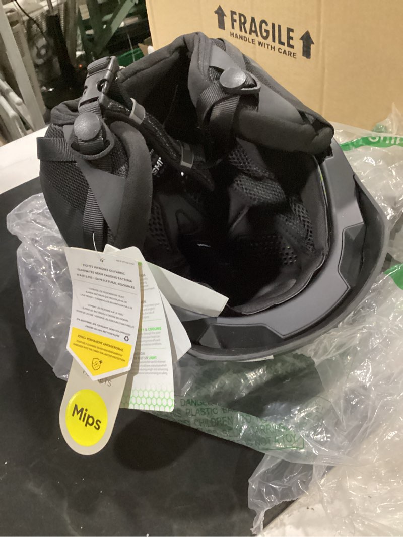 Condition photo showing As Is for smith optics level mips snow helmet (matte black, large 59-63cm)