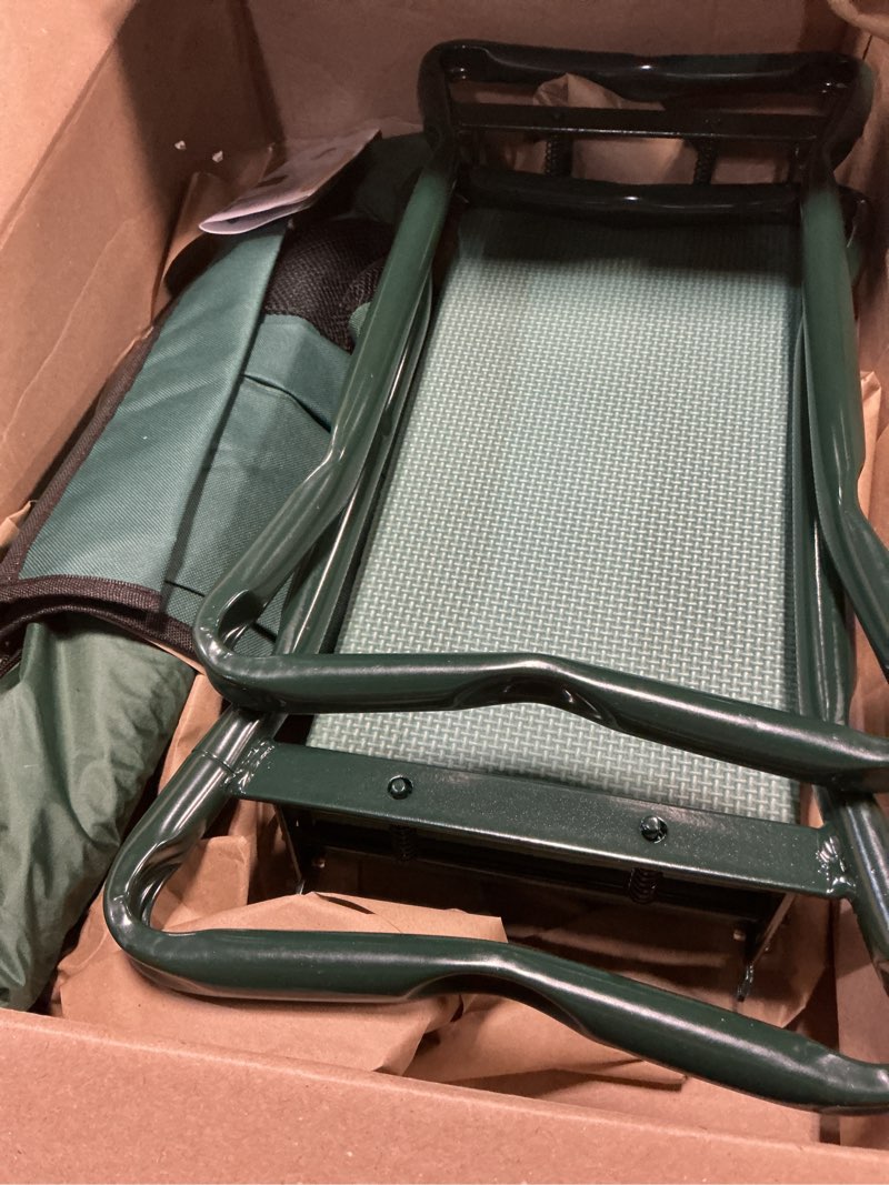 Condition photo showing Good Condition for backyard expressions garden kneeler & seat – 2-in-1 garden stool and kneeler, foldable gardening bench with cushioned pad for weeding, planting & yard work 2026 green