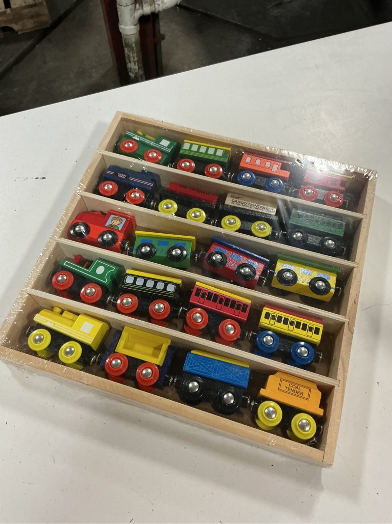 Condition photo showing Good Condition for wooden train set - 80 pc train tracks & accessories, magnetic trains cars for toddlers & older kids - compatible with thomas, melissa & doug, brio, chugginton wood train sets