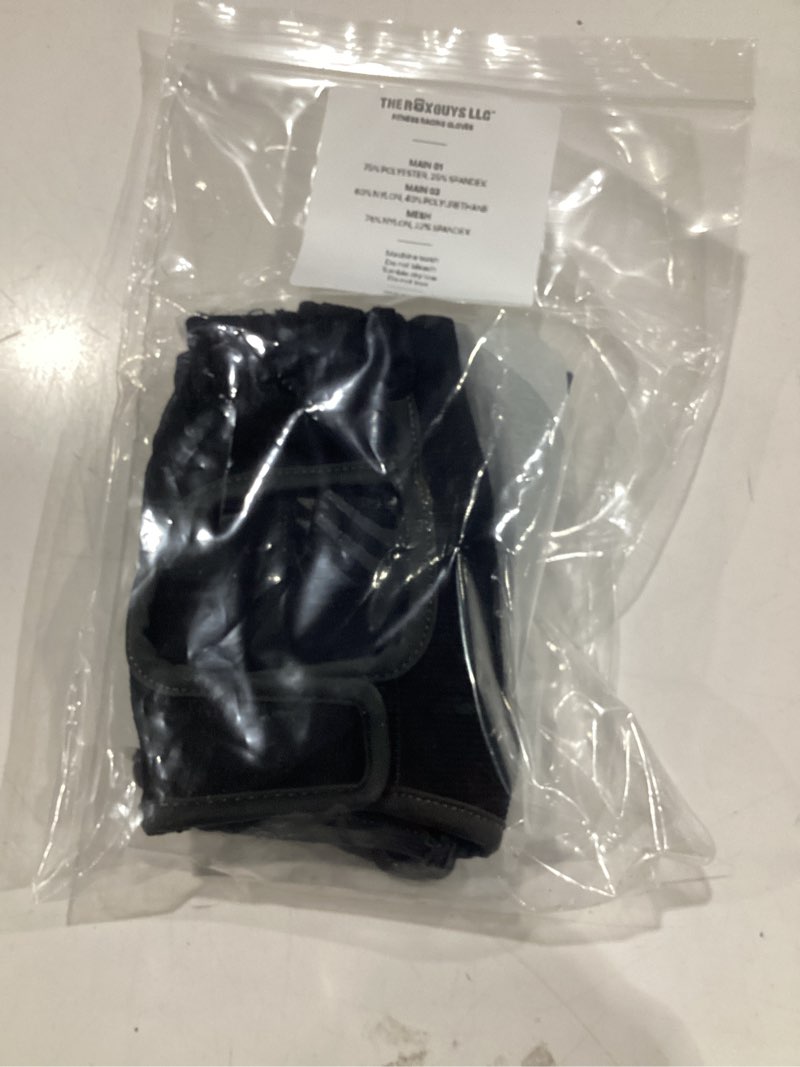 Condition photo showing New/Like New for grip gloves for hyrox | men & women | ski erg, sled pull, farmers carry | padded palm, cut-away wrist that fits your watch, quick-release straps and breathable mesh. wall balls, burpees, rower. black x-large