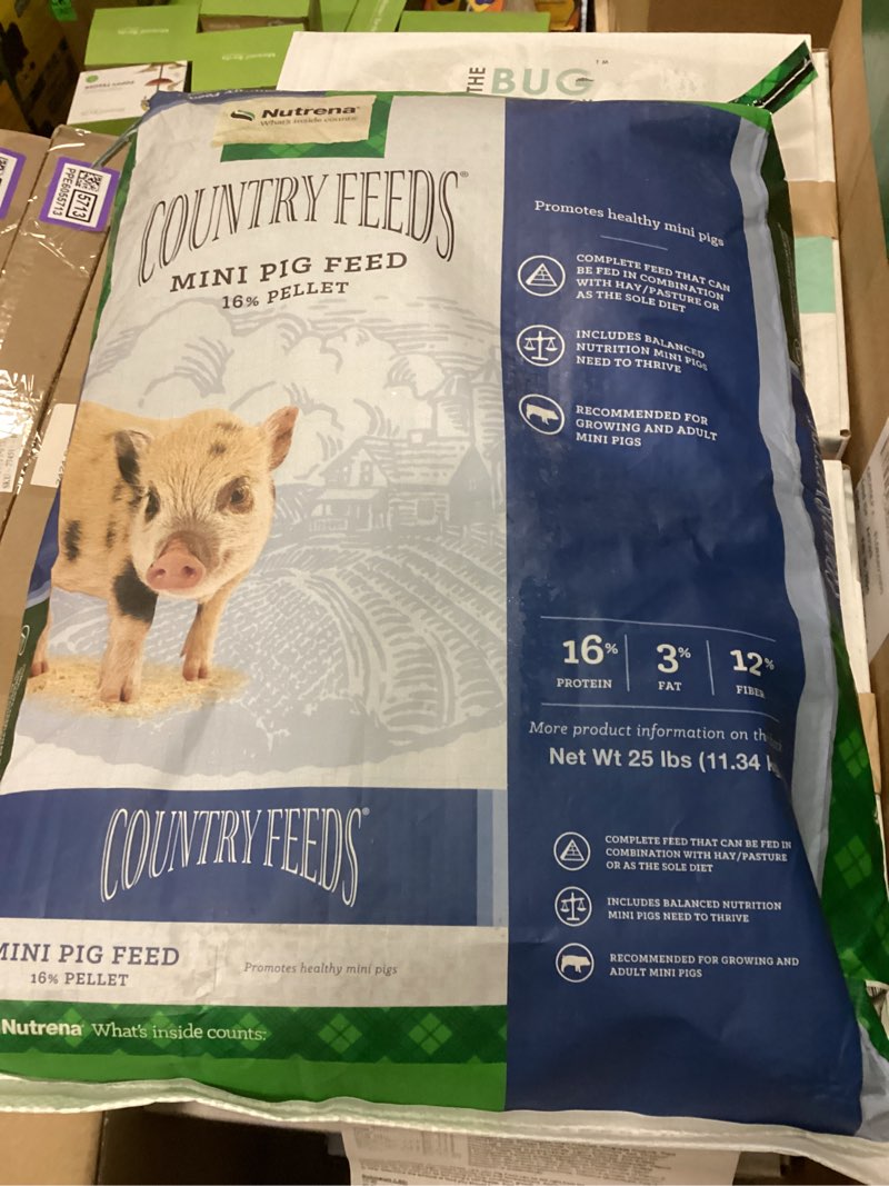 Condition photo showing Good Condition for (20Sep25)Nutrena Country Feeds Mini Pig Feed 16% Pellet 25 Pounds