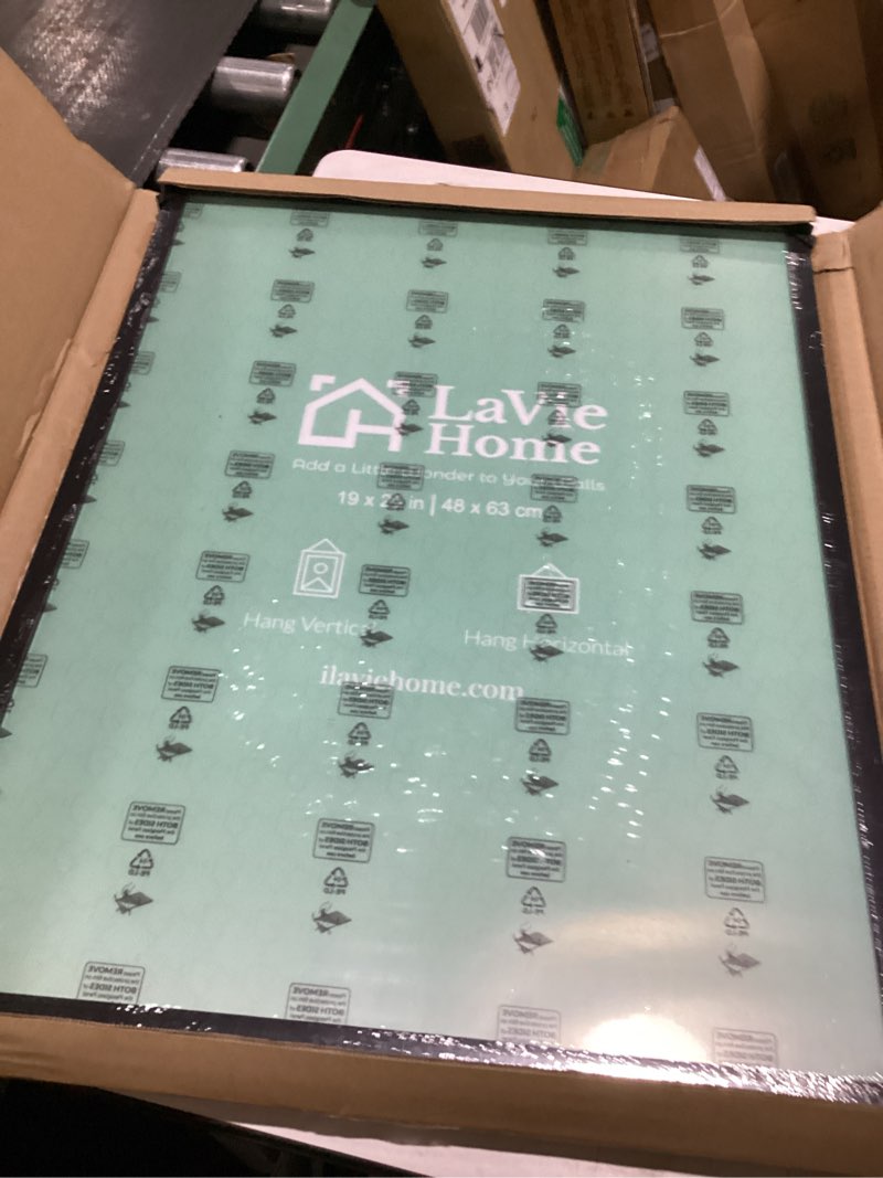 Condition photo showing New/Like New for lavie home 19x25 picture frame for wall display, 19x25 black picture frame with hd plexiglas, 19 x 25 poster frame 1 pack, display frame for vertical or horizontal, classic collection