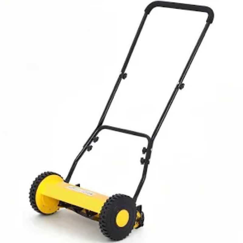 garvee 16" push reel lawn mower,5-blade manual walk-behind lawn mower,push mower