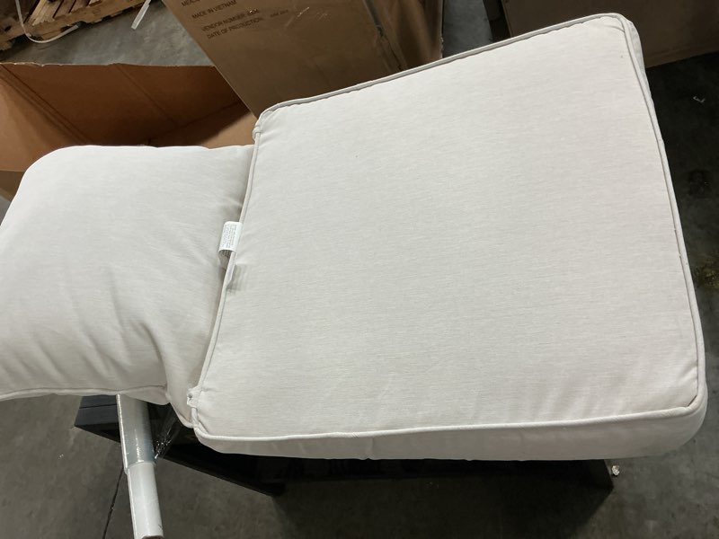Condition photo showing Good Condition for 24 in. w x 24 in. d cushionguard deep seat universal outdoor cushion in almond biscotti