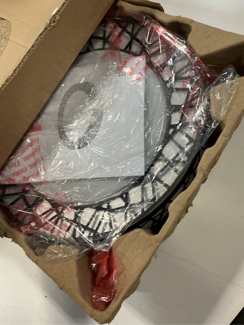 Condition photo showing Good Condition for 12 inch flush mount ceiling light, modern black led ceiling light fixture, 20w 1400lm 2700-6500k adjustable, dimmable ceiling lights for bedroom, kitchen, hallway, bathroom, etl listed 12 inch black
