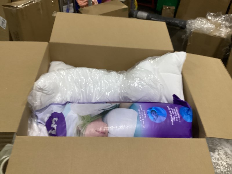 Condition photo showing As Is for Nuzzle Cooling Adjustable Pillows for Side Sleepers, Luxury King Size Set of 2 Bed Pillows Hotel Collection - Best Adjust Height Soft Firm Pillows for Back, Stomach and Side Sleepers King SIze (Set of 2) White