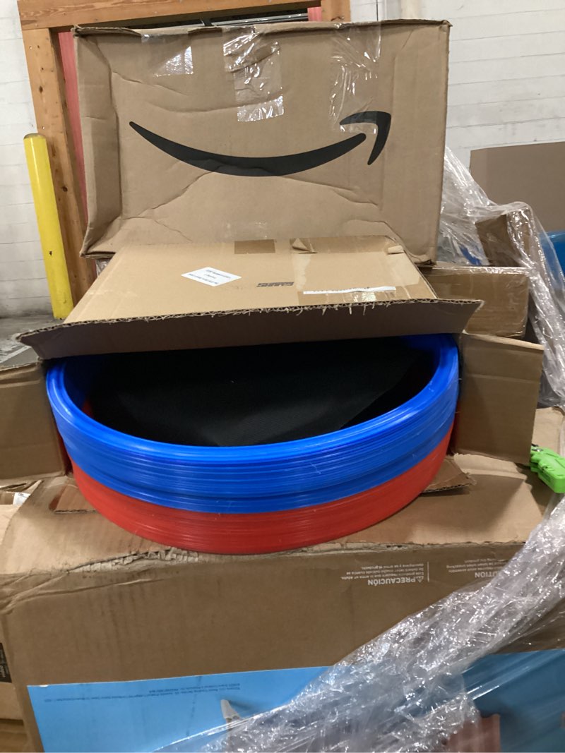 Condition photo showing Good Condition for shappy 50 pcs agility rings with storage bags 15 inch agility exercise rings training hoops plastic speed jumping hoops for gymnastics sports soccer football practice games red, blue
