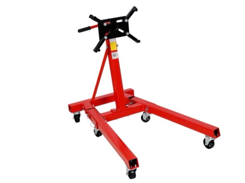Engine Stand 2000LBS Capacity, 360 Degree Rotating Engine Run Stand with 6-Casters, Heavy Duty Motorcycle Engine Stand with Foldable Frame for Auto Repair, Vehicle Maintenance, Red W2913P208047  