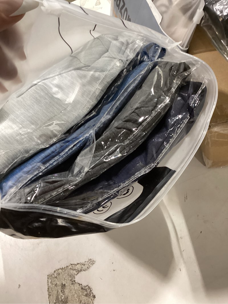Condition photo showing New/Like New for boojo 5 pack polo shirts for men - quick dry moisture wicking performance short sleeve mens golf shirts for work athletic 1-black/dark grey/light grey/navy blue/dark blue 3x-large