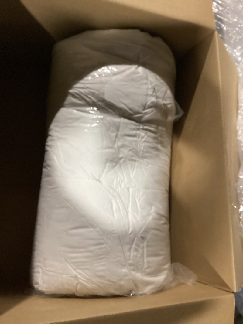 Condition photo showing Good Condition for Hotel Grand Luxury White Goose Feather Down Fiber Comforter King Size, 100% Cotton All Season Duvet Insert King, Fluffy Medium Warmth Bedding Comforter with 8 Corner Loops, White 106x90 Inch All Season King
