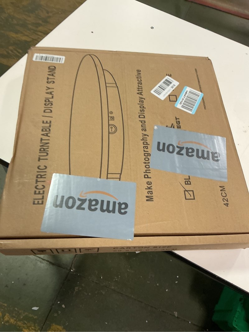 Condition photo showing New/Like New for JAYEGT Motorized Rotating Display Stand, 350Lbs Load?360 Degree Electric Rotating Potography Turntable for Products Display?Live Show? Remote Control +5 Colors Backgrounds (Black/16.5inch /Wired)