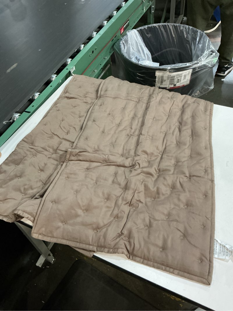 Condition photo showing As Is for quince bamboo dream quilted sham set of 2 pillowcase king walnut 