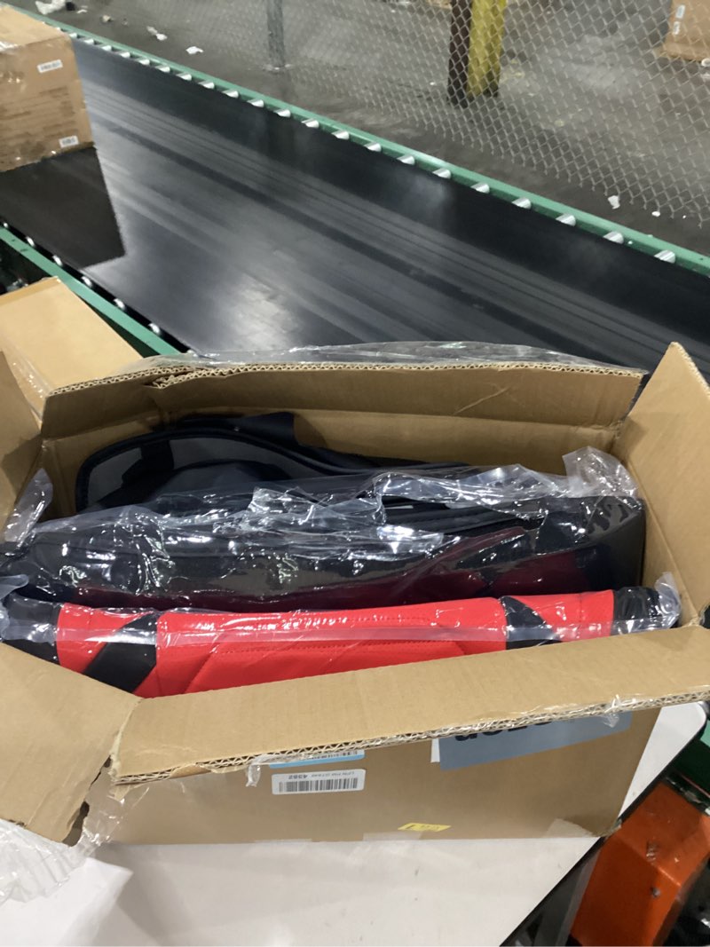 Condition photo showing Good Condition for car seat covers full set, breathable leather automotive front and rear seat covers & headrest for reduce the driving fatigue, compatible with most vehicles, cars (black&red, front pair and rear) black&red front pair and rear