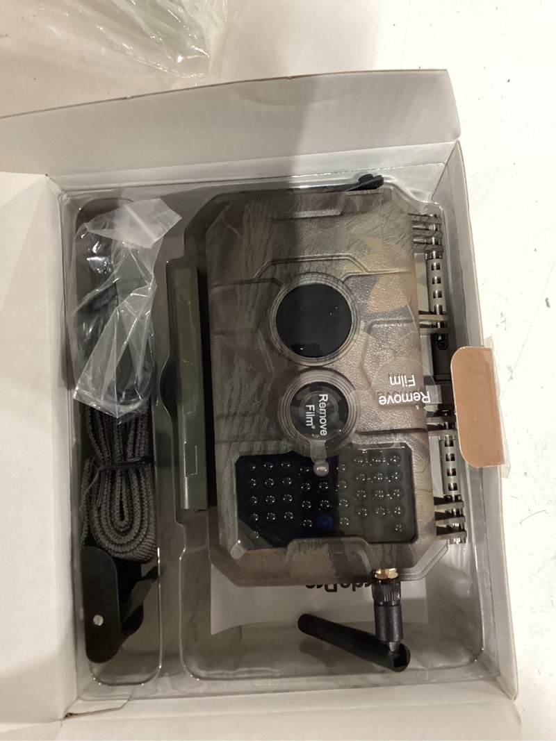 Condition photo showing New/Like New for gardepro e6 wifi trail camera (non-cellular), stable wifi with external antenna, on-site app viewing, 64mp 1296p hd, no-glow night vision, motion activated waterproof game camera