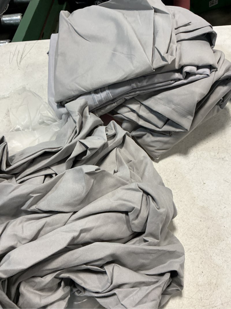 Condition photo showing Good Condition for full size 4 piece sheet set - comfy breathable & cooling bed sheets set - hotel luxury bedding for women, men, kids, teens, boys & girls - deep pockets, soft and wrinkle free - oeko-tex - light grey 03 - light grey full
