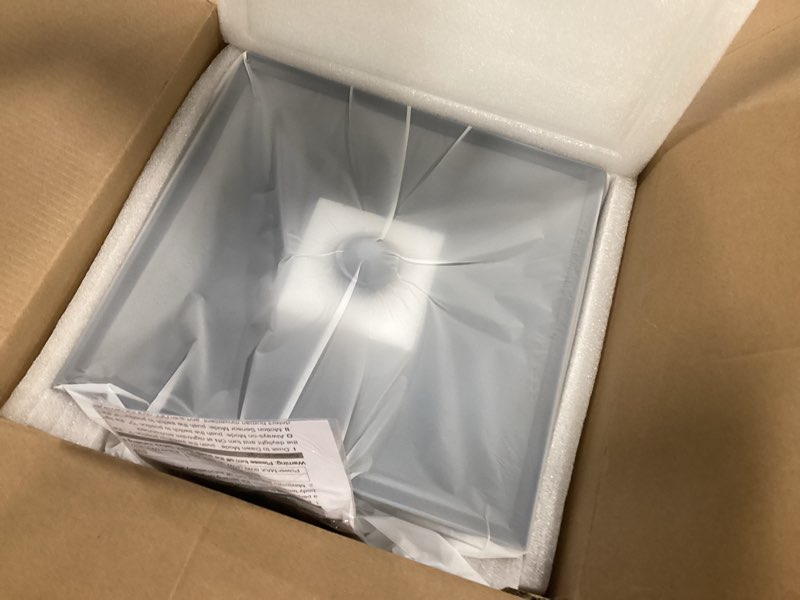 Condition photo showing New/Like New for Outdoor Ceiling Light with Motion Sensor, Flush Mount Porch Light, Exterior Light Fixture with Clear Glass, Dusk to Dawn 2-Light Fixture for Patio,Porch (10.5in 2Pack) 10.5 Inch 2 Pack