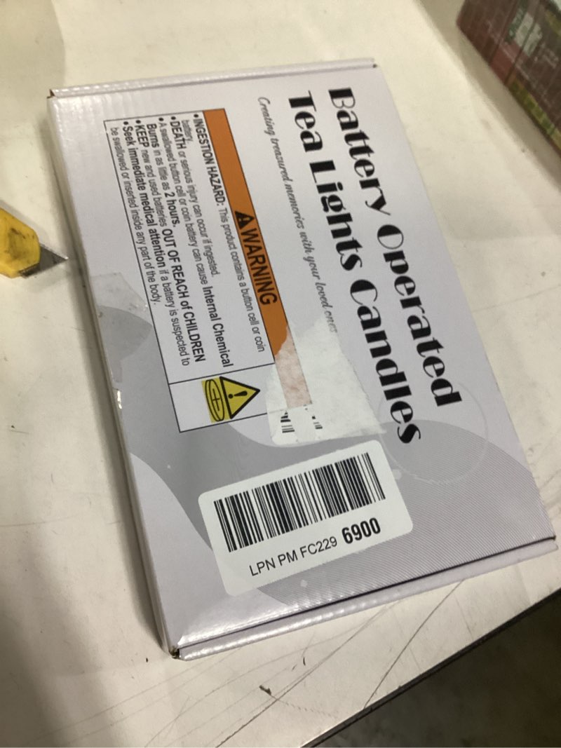 Condition photo showing New/Like New for Homemory 24Pcs Flickering Flameless Candle Battery Operated, 200+Hours Fake Electric LED Tea Lights for Votive, Centerpiece Table Decorations, Wedding, Aniversary, Halloween, Christmas Warm White Glow – White Body Pack of 24