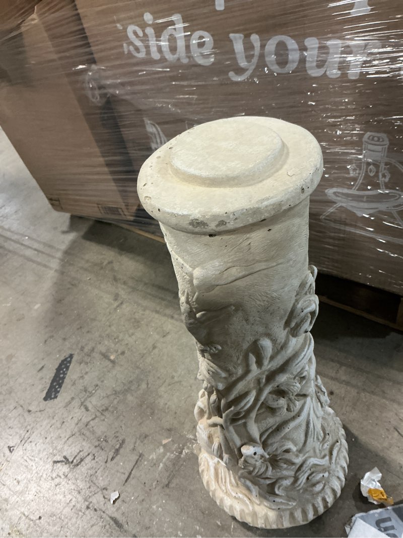 Condition photo showing As Is for  27-in h desert sand concrete complete birdbath