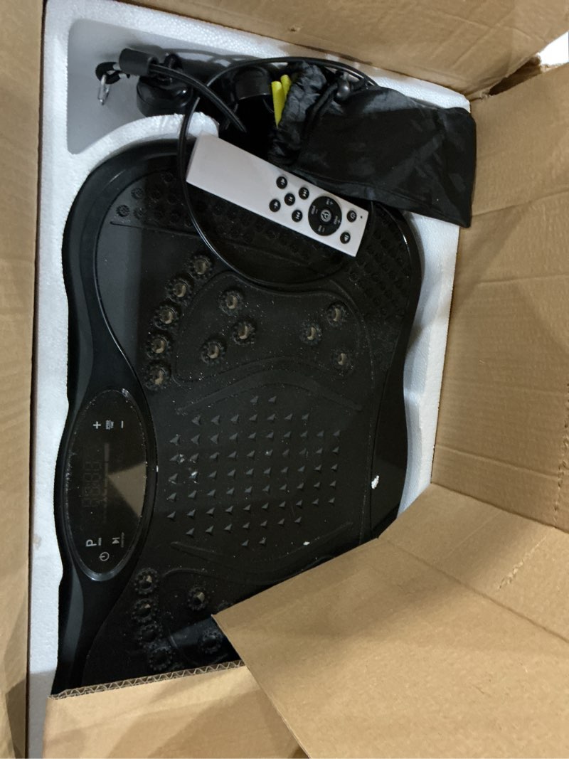 Condition photo showing As Is for Vibration Plate Exercise Machine, 130 Levels Full Body Workout Vibrating Plate for Lymphatic Drainage Weight Loss, 450 Lbs Capacity Shake Fitness Platform with Resistance Bands Bluetooth for Women Men