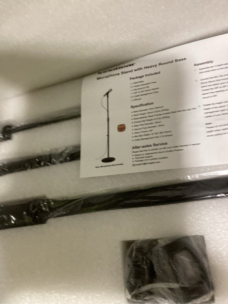 Condition photo showing As Is for innogear mic stand, microphone stand floor detachable boom mic arm stands with weighted round base, height adjustable from 34" to 60" for blue yeti hyperx quadcast shure sm58 samson q2u fifine k669b 1 twist clutch 34" - 60"