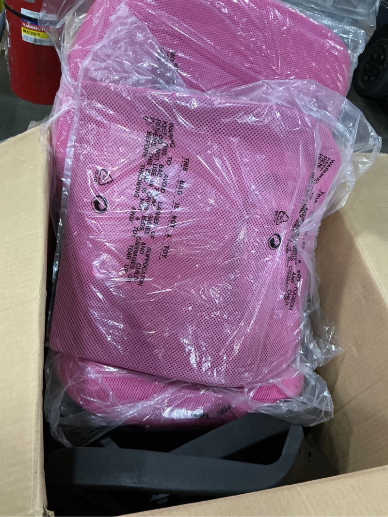 Condition photo showing As Is for bestoffice | ergonomic office chair | mid-back swivel desk chair | breathable backrest & lumbar support | adjustable height | sponge seat | rolling wheels | pink | for adults & women | pack of 2 pink pack of 2