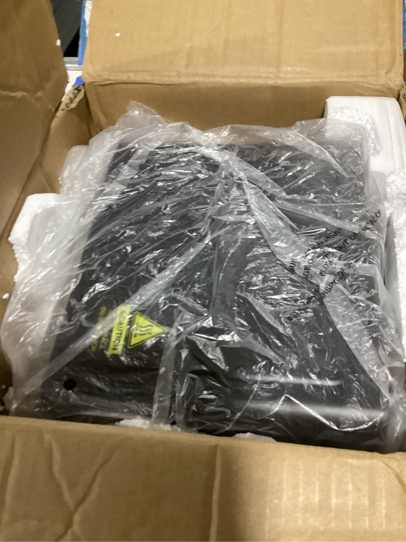 Condition photo showing As Is for Elite Gourmet EAF0852SS 8.5Qt. Capacity Air Fryer Oven, Air Fry, Broil, Toast, Bake & Broil with Convection, Time and Temperature Controls, 800-Watts, Includes 25 Delicious Recipes, Stainless Steel 8.5 Quart Stainless Steel